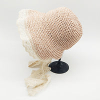 Korean Version Ins Lace Bow Straw Hat Foldable