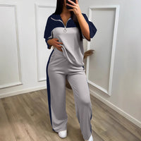 Womens Color-Block Minimalist Casual Chic Sportswear Set
