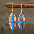 Retro Stylish Patchwork Leaf-Shaped Earrings For Women