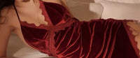 Velvet pajamas temptation strap nightdress
