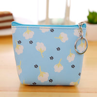 PU Leather Hand Holding Floral Coin Purse