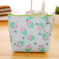 PU Leather Hand Holding Floral Coin Purse