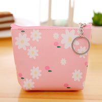 PU Leather Hand Holding Floral Coin Purse