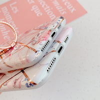 Geometric flower ring stand phone case