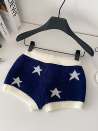 American Pure Hot Girl Slim-fitting Cool Casual Knitted Shorts For Women