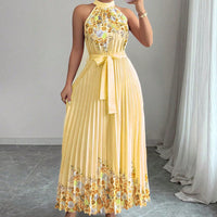 Women's Fashionable Printed Pleated Dress
