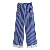Patchwork Stripes Shirt Casual Pants