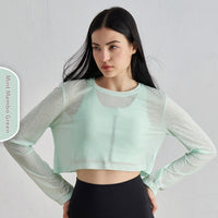 Bunchy Yarn Spring And Summer Loose Midriff Outfit Sports Long Sleeves Outerwear