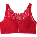 New Rose Thin Bra Push-up Adjustment Underwear Big Chest Buckle Beautiful Back Plus Size Bra