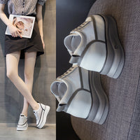 All-match Slimming Leather Breathable Mesh Platform Casual Women's Shoes