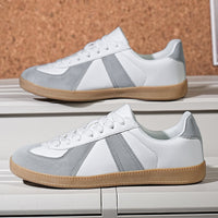German Training Shoes Soft-soled Shoes Flat-heeled Low-top Lace-up White Shoes