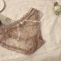 Sweet Mesh Summer Ultra-thin Underwear Pure Love Breathable Mid Waist Cotton Crotch Briefs