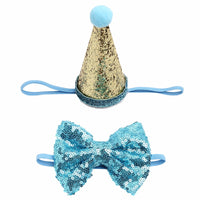 Dog sequins solid color small bow