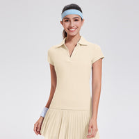Cool-feel Athletic Polo-Neck Sports Top For Women