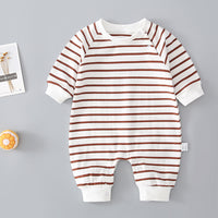 Thin striped split leg baby romper