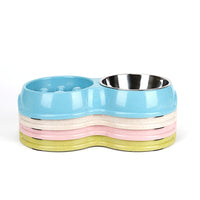 Stainless Steel Double Bowl Pet Tableware