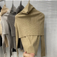 Korean Shawl Two-piece Sweater Women's Simple Graceful