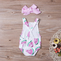 Watermelon print sleeveless jumpsuit