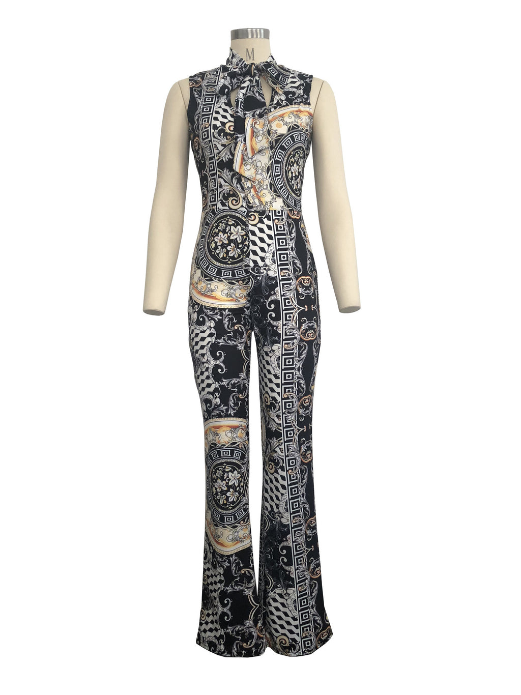 Printed sleeveless women's jumpsuit