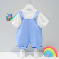 Children Suspender Shorts Fashion Short Sleeve T-shirt Two-piece Set
