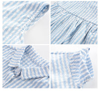 Summer Girls' Blue And White Plaid Dress