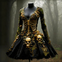 Women's Fashionable Versatile V-neck Long Sleeved Dress