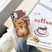 Compatible with Apple , Bowknot Bear Pendant 12 Mobile Phone Case 11Proxsmax Soft Shell Silicone Anti-drop