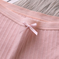 Japanese new girl ribbed underwear mid-waist cotton underwear cotton breathable comfortable sweet lace side briefs