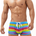 Men's Split Color Stripes Fashion Tether Sport Underwear