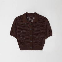 Exotic Rib-knit Cuff Casual Fashion Style Slim-fit Knitted Cardigan Top