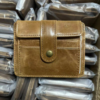 Mens Minimalist Leather Coin And Transit Card Holder