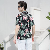 Men's Shirt Rayon Printed Cardigan Short Sleeve Beach Shirt