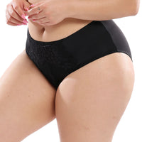 Plus-size women's underwear sexy lace high waist briefs fat