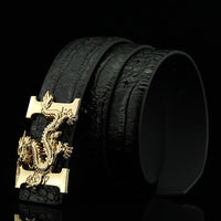 Crocodile Pattern Smooth Buckle Belt Men's