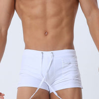 Men's Simple Stylish Drawstring Boxer Swim Trunks
