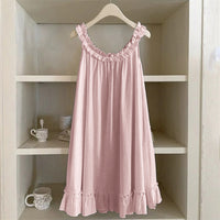 3D Digital Print Pastoral-style Womens Strap Lace Dress