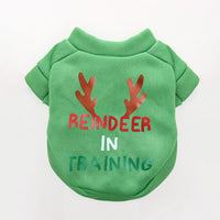 Warm-keeping And Cold-proof Fleece-lined Pet Crew Neck Sweater