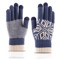 Winter Men's Warm Jacquard Padded Thickened Split Finger Knitted Wool