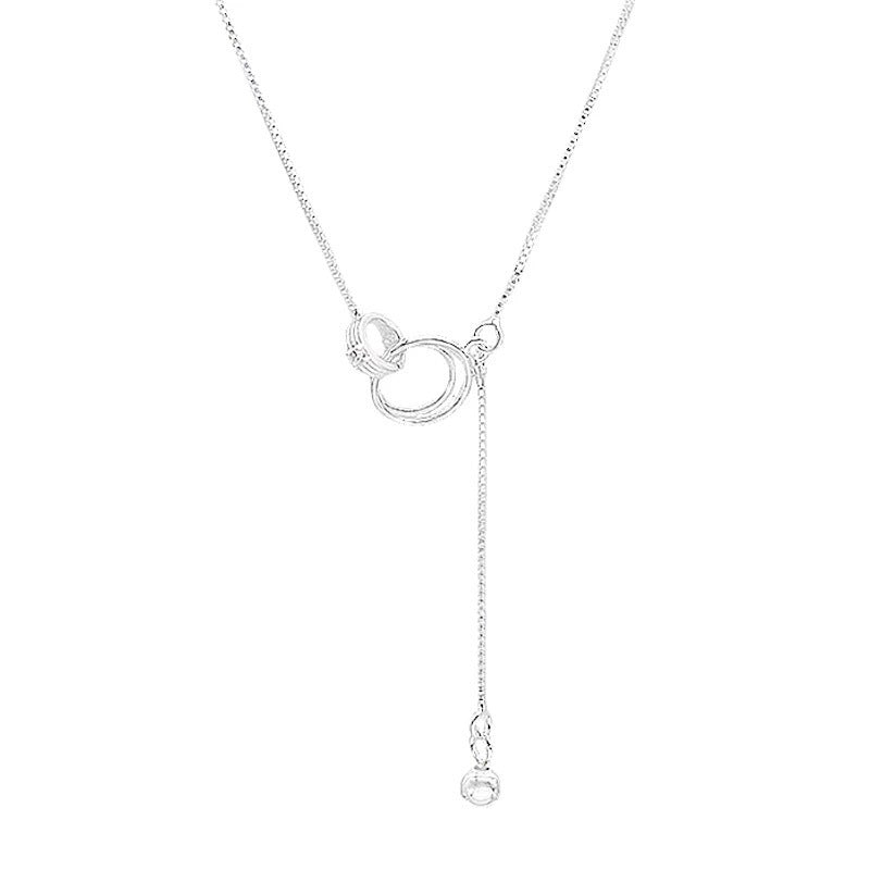 Silver Sweet Fashion Diamond Ring Necklace