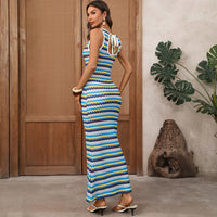 Women's Round-neck Striped Sleeveless Dress