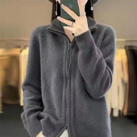 Leisure Lazy Double Zipper Sweater Loose Knitted
