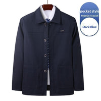 Mens Stylish Casual Loose-fitting Lapel Jacket