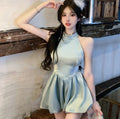 Women's Blue Halter Casual Jumpsuit