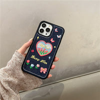 Ins Jeans Embroidery Flower Love Mobile Phone Case