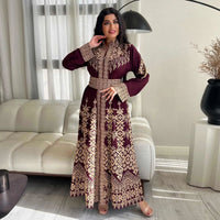 Printed Zip-Up Robe Ethnic-Style Dress