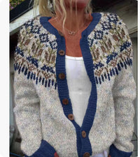 Cardigan Color-blocked Loose-fitting Fashionable Knitwear
