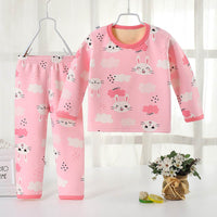 Children plus velvet thermal underwear suit winter thickening