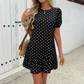 Womens Fashionable Slim-Fit Casual Polka-Dot Dress