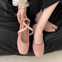 Womens Solid Color Versatile Low-cut Flat Shoes