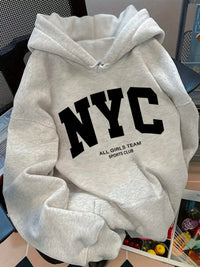 Womens Cartoon Print Loose Personalized Hoodie